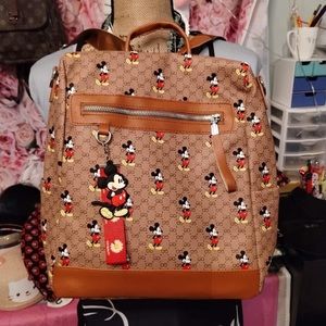 Leather Mickey Mouse BookBag & Wallet